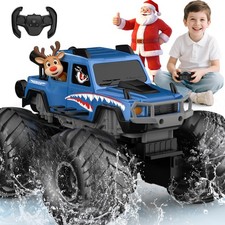 Monster Truck Toys, Waterproof 360 Rotate 4x4 RC Truck, Amphibious Remote C...