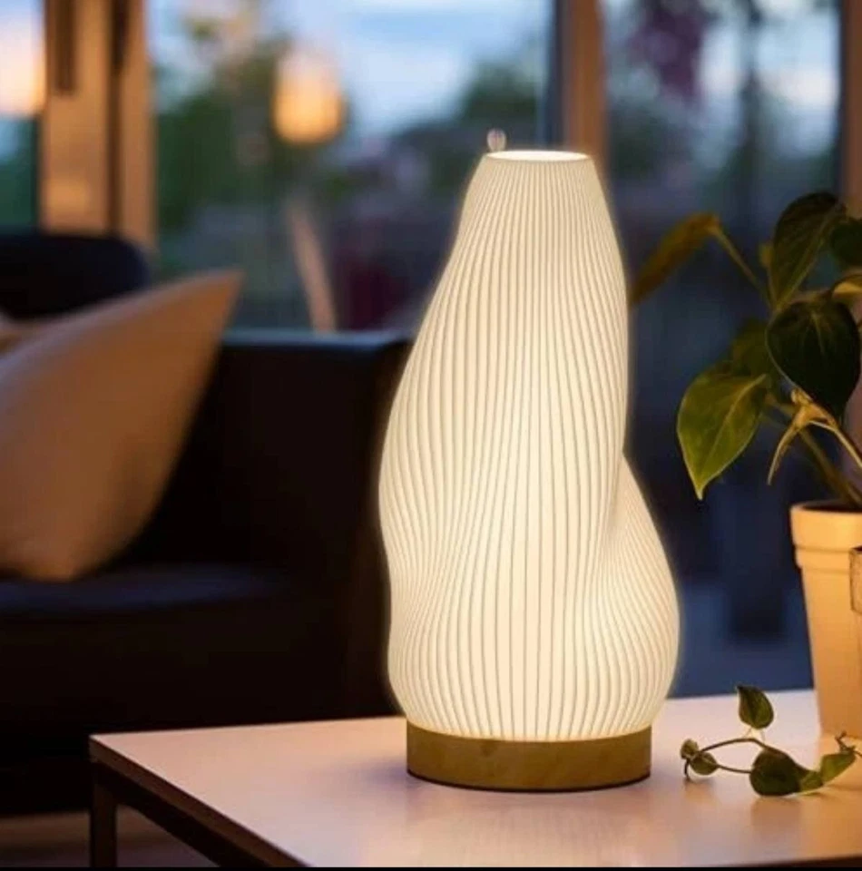 Новинка небольшая настольная лампа прикроватная художественная богемная настольная лампа с деревянным основанием - регулируемая яркость - Изображение 2 из 4