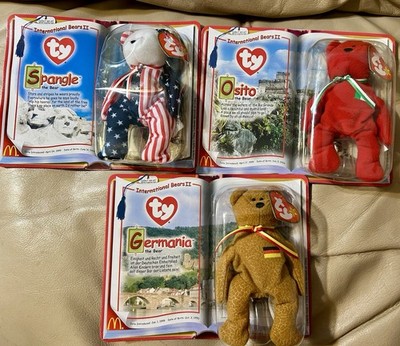 Spangle Germania & Osito Bears 2000 McDonald International Bears II Ty Beanies