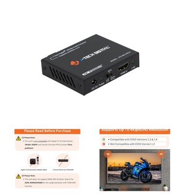 4K 60Hz HDMI Audio Converter - Supports 1080P@144Hz & Dolby Digital Pass