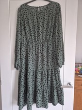 Shein Curve Green And Black Long Dress Spotty Size 1XL