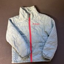 Columbia Girls XXS Teal Pink Omni-Heat Lightweight Jacket Youth Coat Full Zip