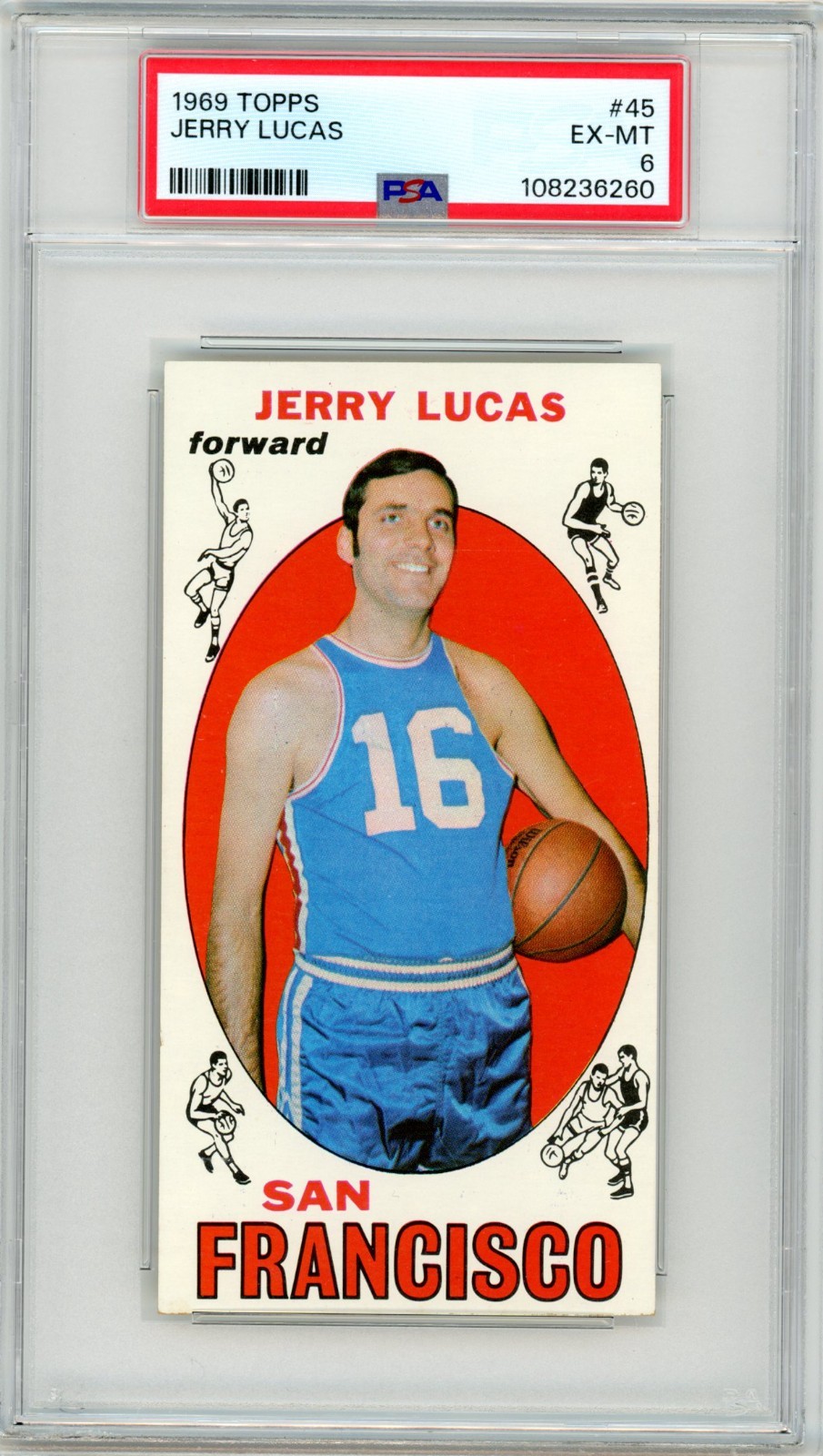 1969 Topps JERRY LUCAS #45 Rookie Card RC PSA 6 EX-MT Royals Centered, HOF KOOL