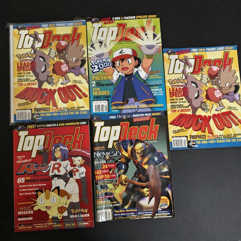 LOT OF 5 TOP DECK CARD POKEMON MAGAZINES VINTAGE EARLY 2000s MTG MAGIC