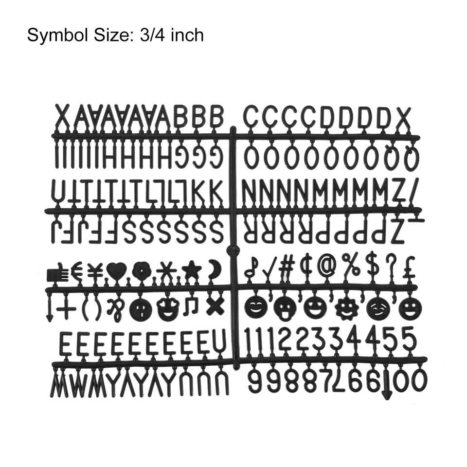 Tablero de letras de fieltro letras números 3/4 pulgadas alfabeto negro cambiable Foto 2 de 4