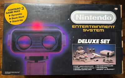 Stack-Up/Gyromite/Duck Hunt Nintendo NES complete box rob post-Deluxe Set system