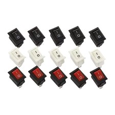 Pack of 15 Rocker Switches 2 Pin 2 Position Strong Toggle Switches for Boats Use