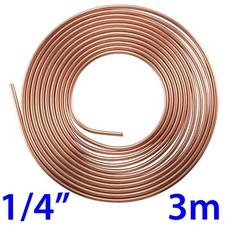 1/4" INCH COPPER PILOT TUBE NATURAL GAS LPG PIPE TUBING - CHOOSE LENGTH 1m - 15m