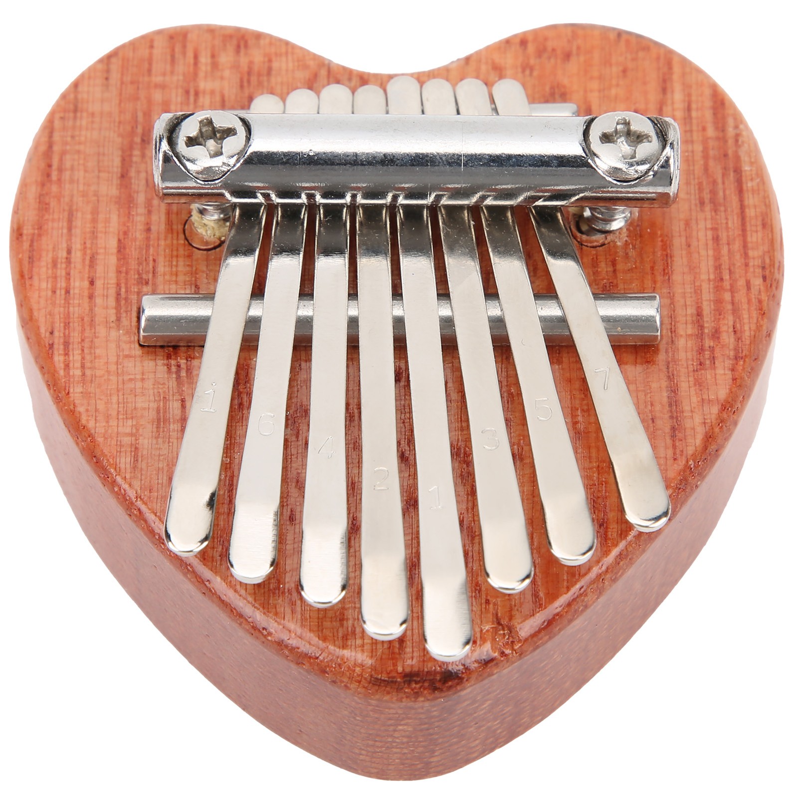 Pianoforte Pollice a Forma di Cuore Portatile Croccante 8Melodie Mogano Strumento Tastiera per Be foto 2