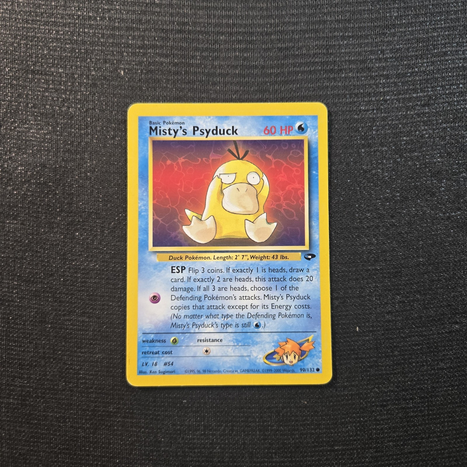 Pokemon TCG Gym Challenge Misty's Psyduck Common Card 90/132