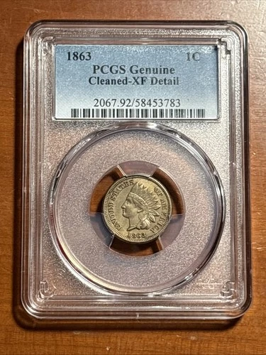 1863 1C Indian Head Cent - PCGS XF Details