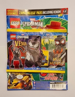 NEW LEGO MARVEL SPIDERMAN MAGAZINE #19 & EXCLUSIVE VENOM & MILES MORALES MINIFIG