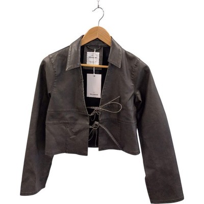 Pull & Bear Washed Brown Faux Leather Tie Jacket