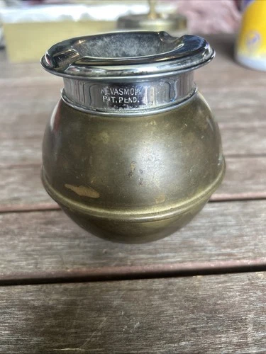 Vintage Nevasmok NY  Brass Ashtray USA Patina Decor
