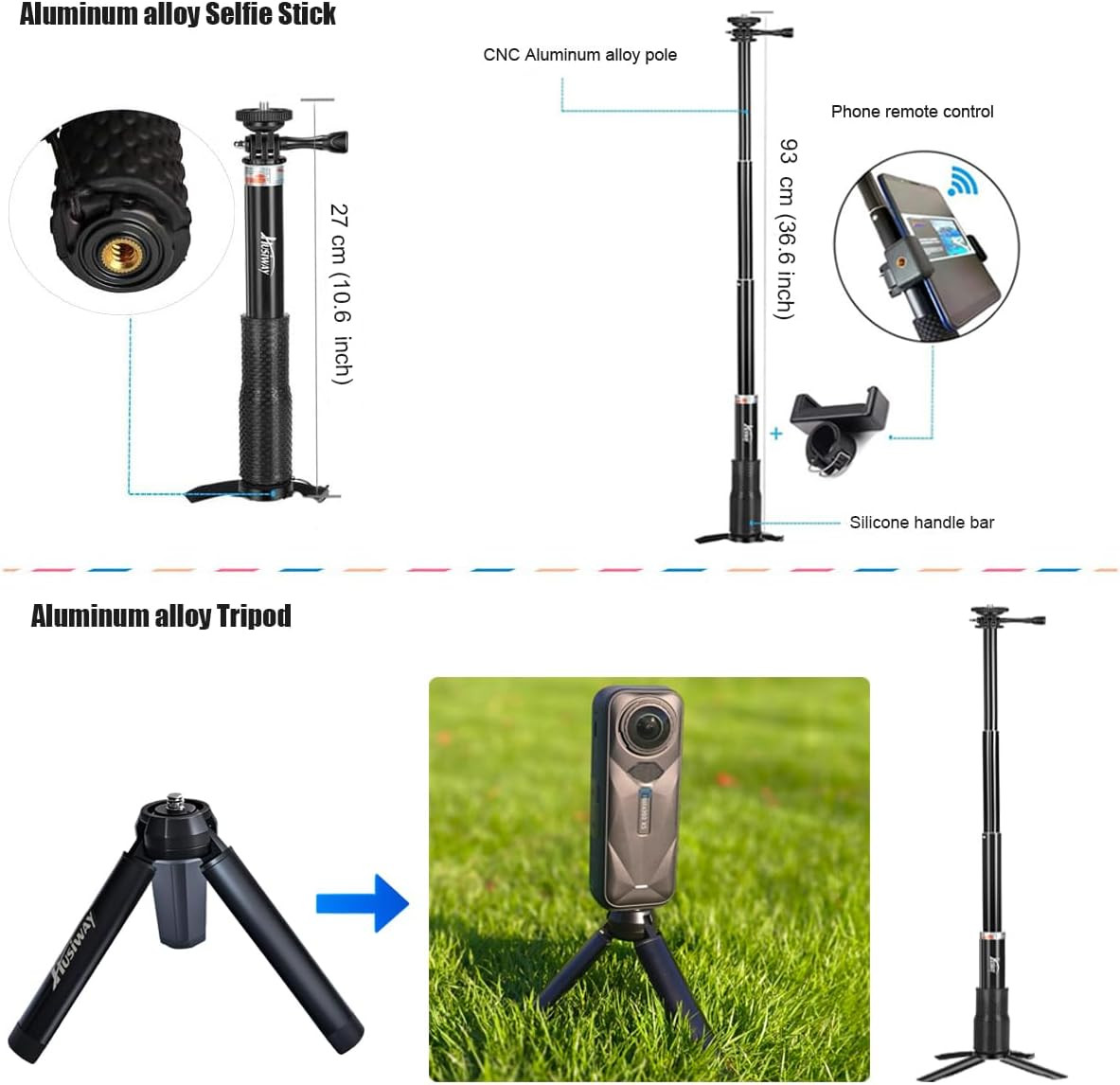 Accessories Kit for Insta360 X5 / X4 Camera Mount Bundle with Magnetic Mount Car