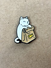 Lunch bag Cat Pin/Fun Trendy Cute Cat Pins/Cat Memes/Cat moms/Cat lovers/Badge