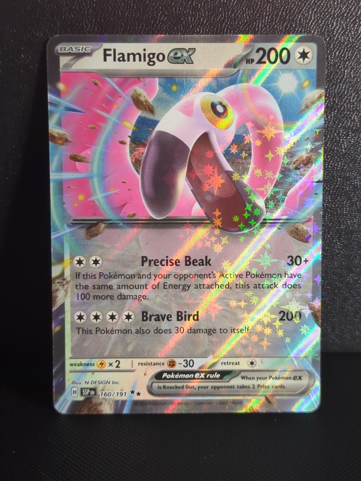Flamigo EX 160/191 Double Rare Surging Sparks Pokemon Card NM/Mint TCG