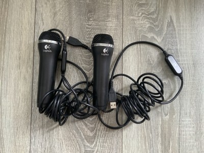 2x Original Logitech Mikrofon USB Nintendo Wii PS2 PS3 XBOX Wired Schwarz E-UR20