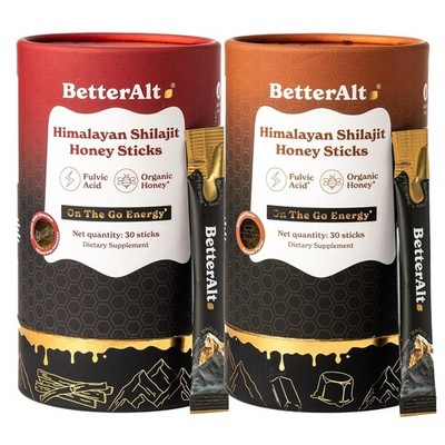 Better Alt Pure Himalayan Shilajit/Shilajeet Energy Sticks (30 + 30) Sticks