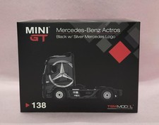 Mercedes Benz Mini GT Actros 1:64 Black Silver Logo, Used, Box Damage