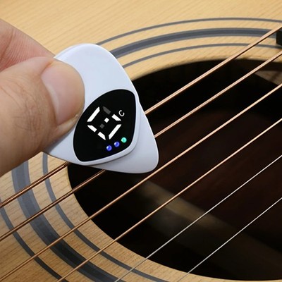 2-in-1 Guitar Pick & Tuner - Portable, Multi-purpose Pitch Calibrator for Folk