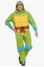 Teenage Mutant Ninja Turtles TMNT Leonardo (blue) Costume Adult Jumpsuit w/ Hood