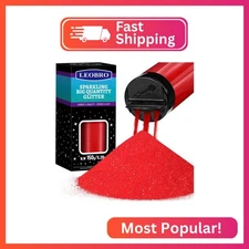 LEOBRO Red Glitter, 150g/5.29oz Red Fine Glitter, Craft Glitter for Resin, Craft