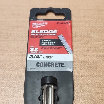 Milwaukee SLEDGE SDS Plus Flat Chisel for Concrete 3/4'' x 10'' 48-62-6052