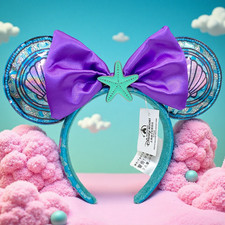 Disney Parks Stained Glass Loungefly Little Mermaid Ariel Princess Ear Headband
