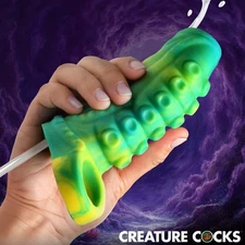 Tentacle Squirting Silicone Penis Enhancer - Green ---FREE SHIPPING!!!
