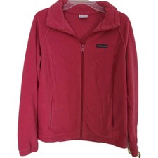 Columbia Women's Pink Full Zip Fleece Jacket w/ Pockets XL Hiking Walking