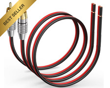 2 Pack 14AWG Speaker Wire to RCA Plug Adapter 1FT FROM USA