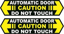 Caution Automatic Door Sticker,1.5x6 inch 4pcs Yellow