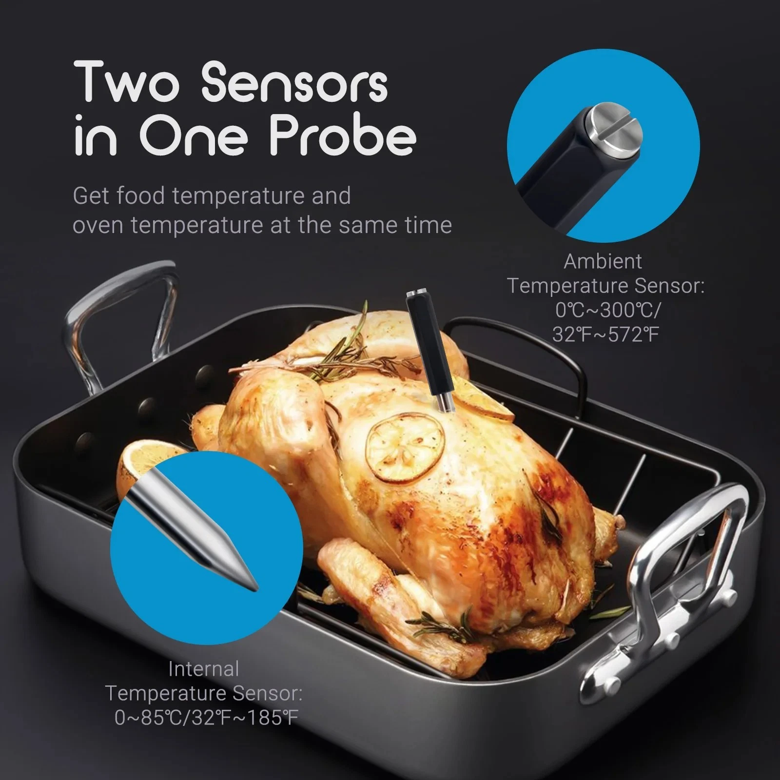 Smart Bluetooth Meat Thermometer for Grill, Oven, BBQ, and Kitchen Use