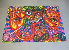 Psychedelic Colorful Art Monster Hippie Tapestry Beach Throw blanket Wall Decor 