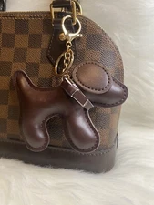 Dog Bag Charm Keychain Purse charm Plush Brown New