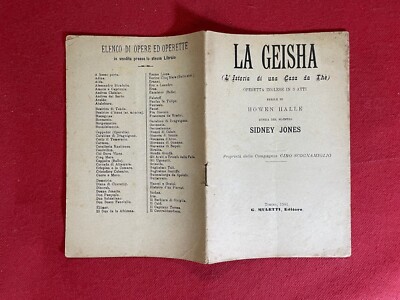 DIE GEISHA Howen Halle OPERHEFT Ed Muletti (1901) Sidney Jones