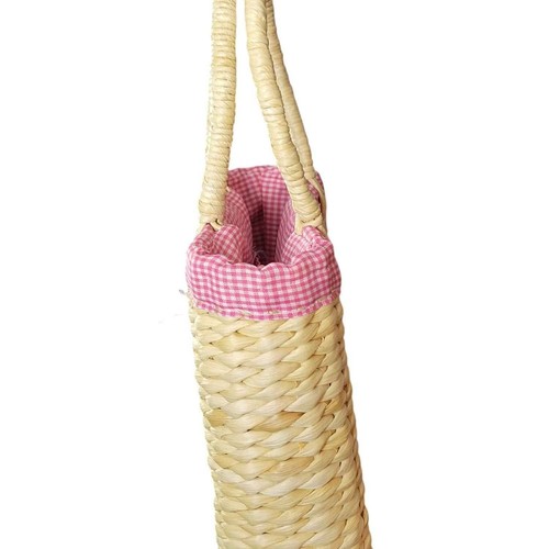 Girl's Pottery Barn Kids Wicker Woven Straw Handbag w/ Woven Wheel Stitch Flower - Picture 6 of 7