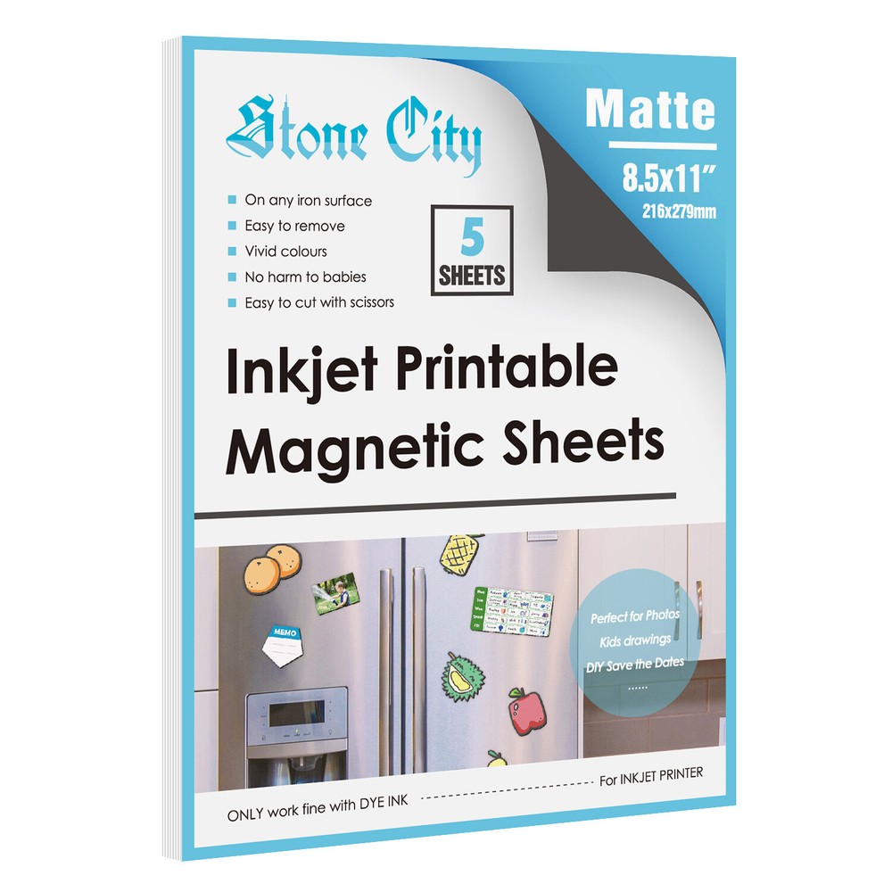 Printable 8.5x11 Magnetic Sheets for Inkjet Laser Cricut 5PK Matte Finish