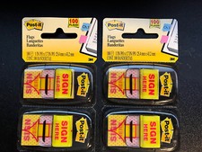 Post-it  Notes "Sign Here" Flags, 1" x 1-7/10", 50 Flags Per Pad, Pack of 2 Pads