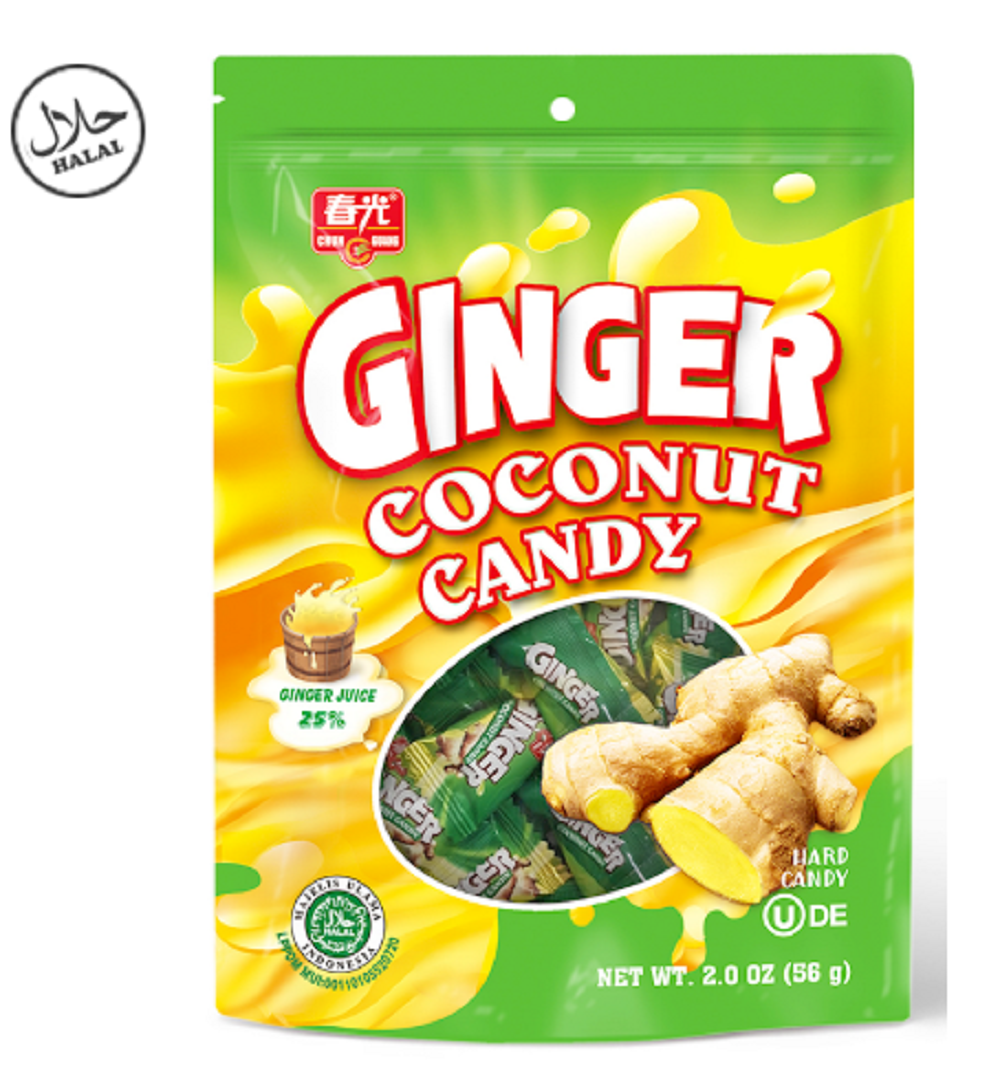 Chun Guang Ginger Coconut Candy - 8.82 Ounce Chinese Traditional Sweets