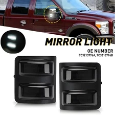 2x Black Side Mirror White LED Turn Signal Light For Ford F-250 Super Duty 08-16