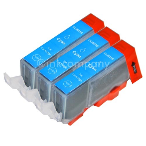 3 Canon Chip CLI-521 Cyan Blau Ip 3600 Ip 4600 Ip 4700 Mp 550 MP980 MP990 Neu-image