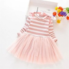 Pretty Girl Patchwork Stripes Print Tutu Dress sz 6 months