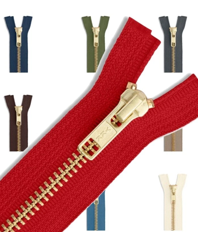 YKK INDUSTRIE 80cm YKK Gold Metall Reißverschluss teilbar - Top Marken Reißverschluss