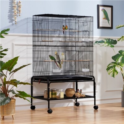 Large Bird Cage Budgie Cage for Finch Canaries Parrot with Rolling Stand??53inch