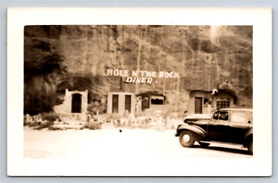 Postcard UT Moab Utah Hole N The Rock Diner Restaurant Roadside RPPC AG23