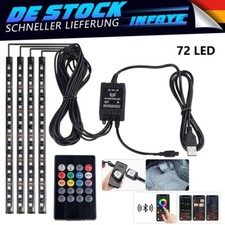 4X LED RGB Innenraumbeleuchtung Auto KFZ Ambiente Fußraumbeleuchtung APP Control