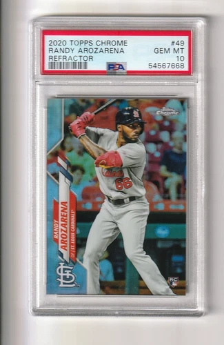 2020 Topps Chrome #49 Randy Arozarena RC Refractor PSA 10 Gem Mint Rays