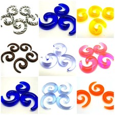 Estirador en espiral expansor acrílico carne túnel tapón para la oreja estiramiento 1 par